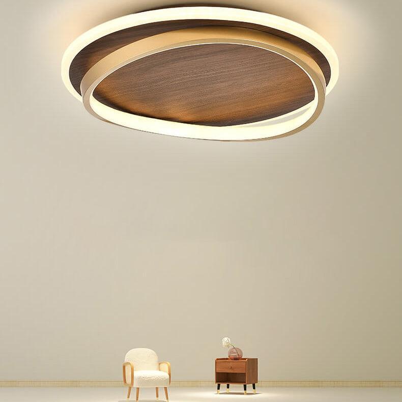 Royelux Dimmable LED Ceiling Light, Walnut Finish, Modern Minimalist, 3 CCT-Royale Basic