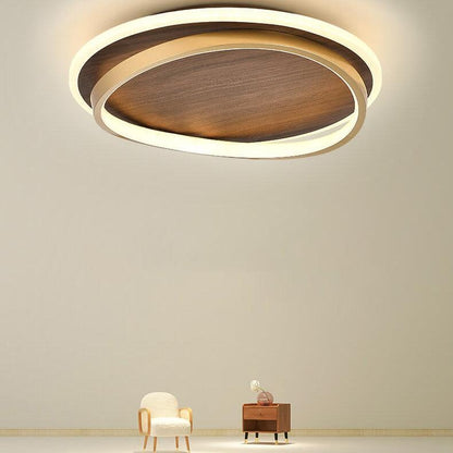 Royelux Dimmable LED Ceiling Light, Walnut Finish, Modern Minimalist, 3 CCT-Royale Basic