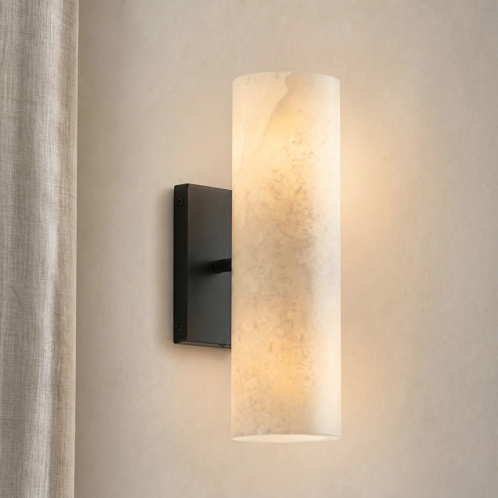 Doran Modern Elegant Alabaster Tube Sconce 4