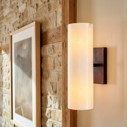 Doran Modern Elegant Alabaster Tube Sconce 8
