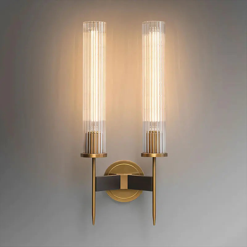 Lumora Modern Wall Sconce - Luxury Copper Glass Contemporary Design Premium Lighting