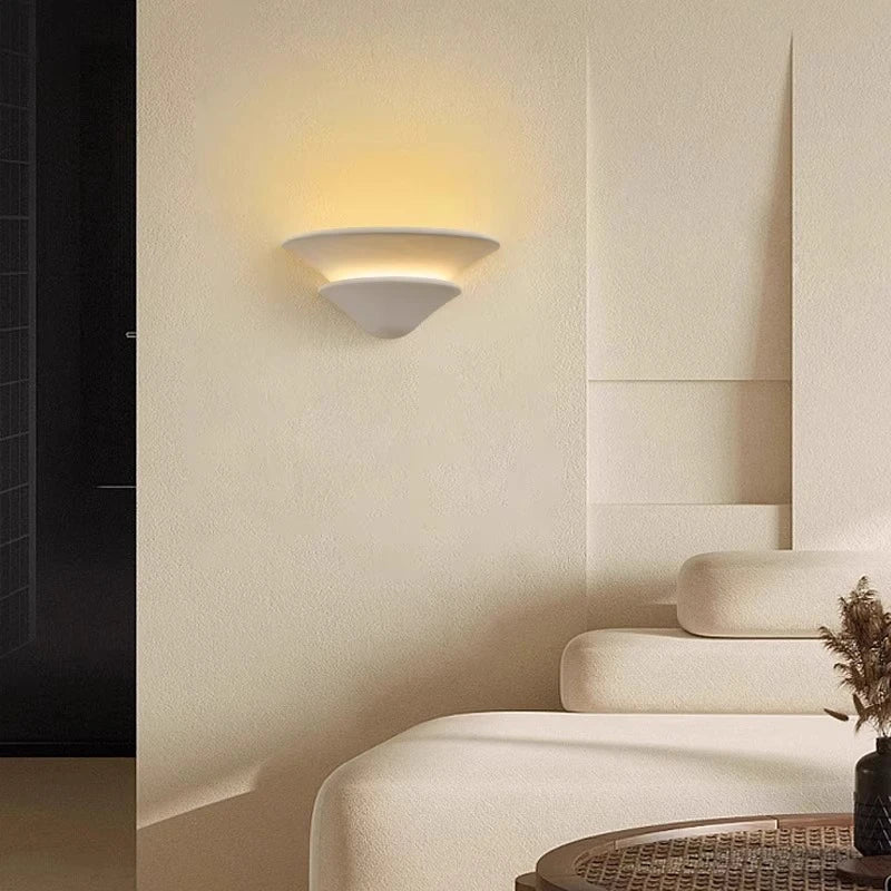 Double Layer White Gypsum Wall Lamp 1