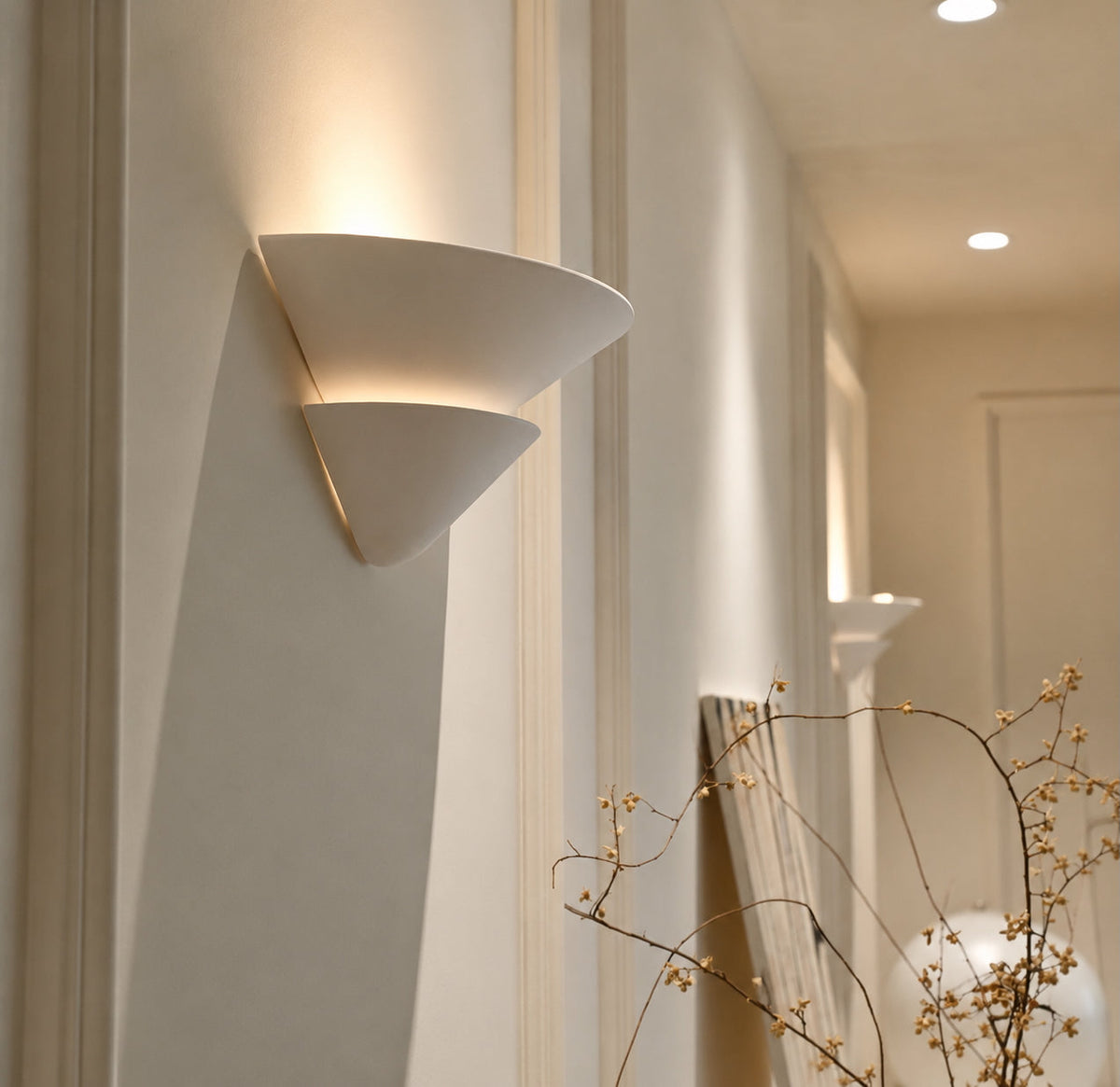 Double Layer White Gypsum Wall Lamp 2