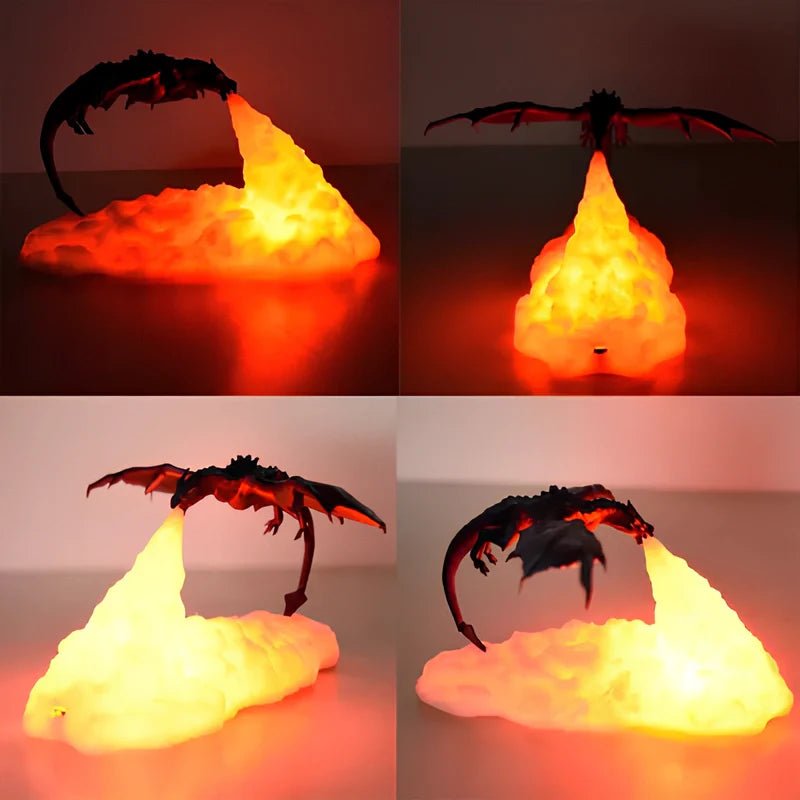 LuxRoyale Dragon Light Night Lamp 3D Printed Fantasy Glow