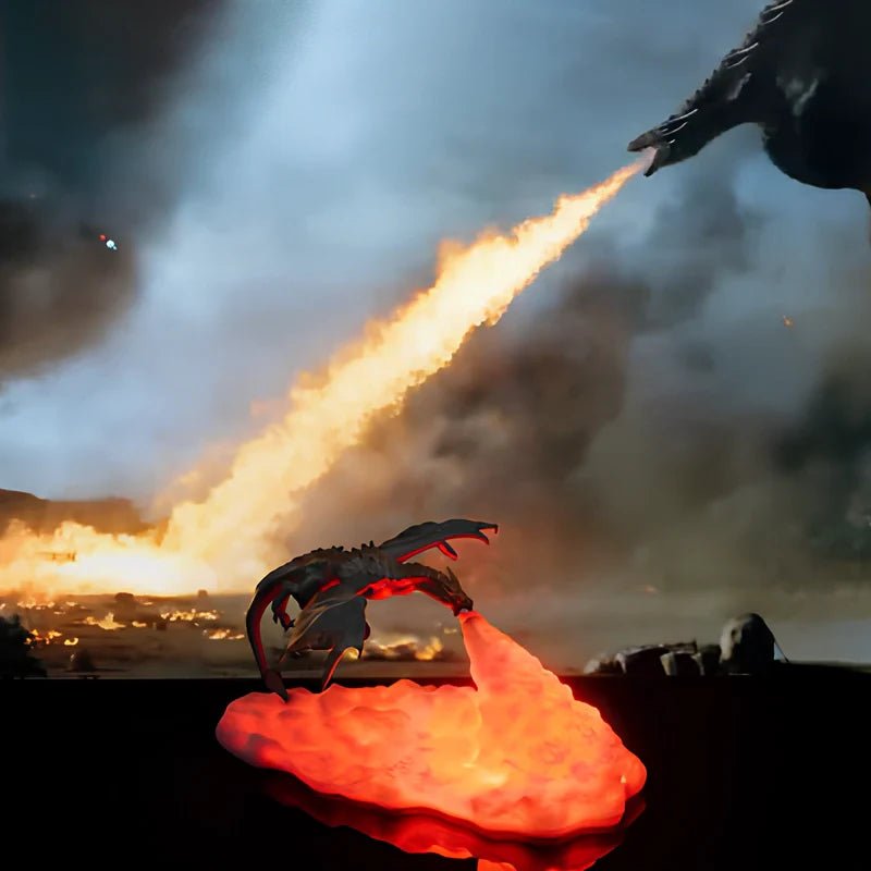 LuxRoyale Dragon Light Night Lamp 3D Printed Fantasy Glow