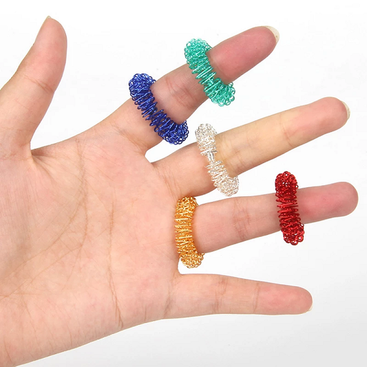 Royaleva Acupressure Spiked Finger Massage Rings With Sensory Impressions