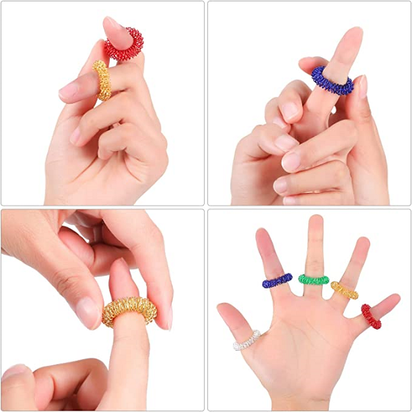 Royaleva Acupressure Spiked Finger Massage Rings With Sensory Impressions