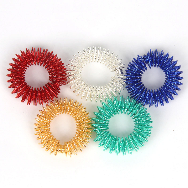 Royaleva Acupressure Spiked Finger Massage Rings With Sensory Impressions