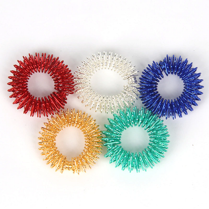 Royaleva Acupressure Spiked Finger Massage Rings With Sensory Impressions