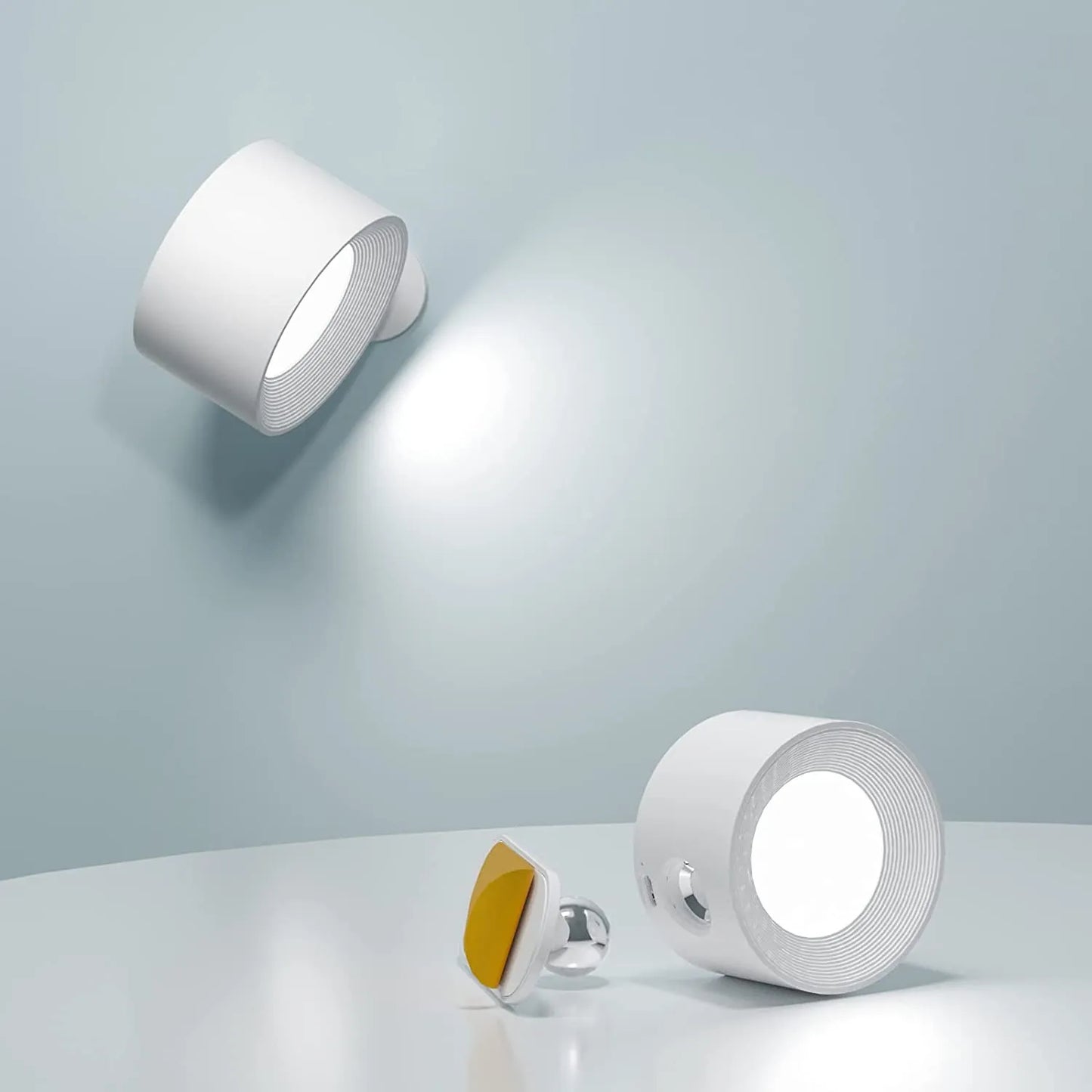 Spotlight Cordless Wall Lamp - 360° Rotation, Dimmable, Rechargeable Wall Light - White / Touch Control