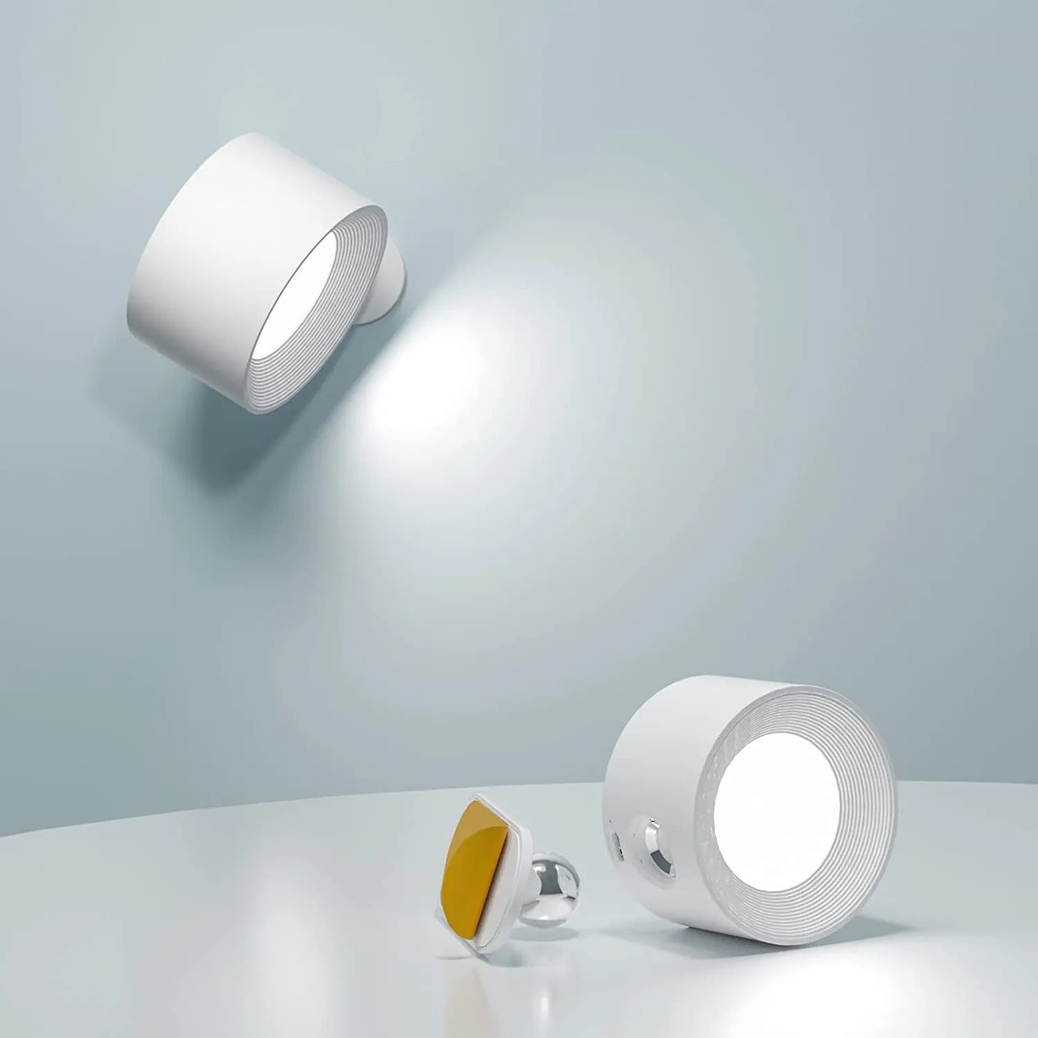 Spotlight Cordless Wall Lamp - 360° Rotation, Dimmable, Rechargeable Wall Light - White / Touch Control