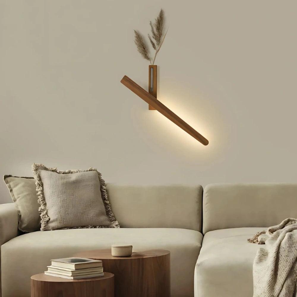 Royelux Rotating Wood Wall Sconce with Vase | Modern LED Light & Planter-Royale Basic