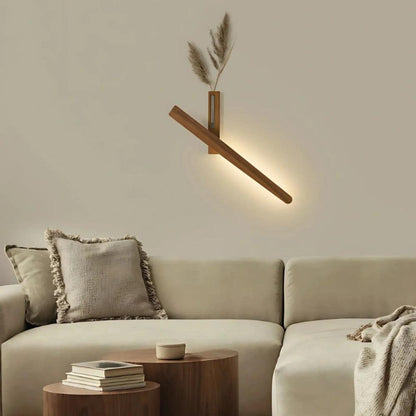 Royelux Rotating Wood Wall Sconce with Vase | Modern LED Light & Planter-Royale Basic