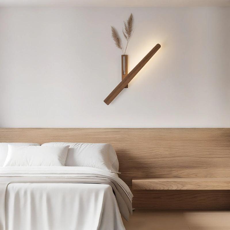 Royelux Rotating Wood Wall Sconce with Vase | Modern LED Light & Planter-Royale Basic