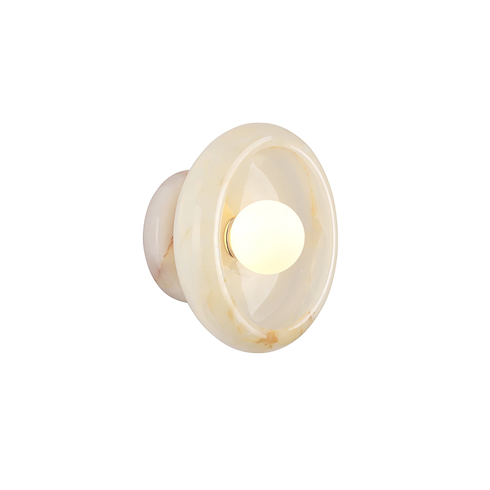 RoyaleGlow Eclipse Natural Alabaster Wall Sconce - Modern LED Lighting