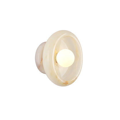 RoyaleGlow Eclipse Natural Alabaster Wall Sconce - Modern LED Lighting