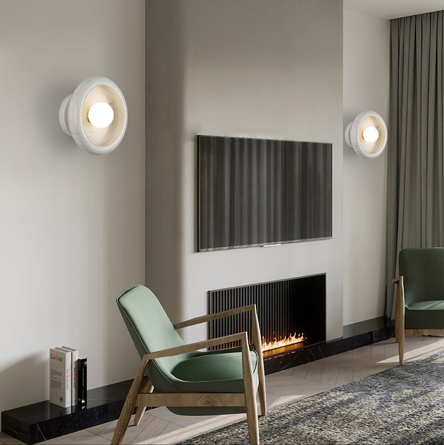 RoyaleGlow Eclipse Natural Alabaster Wall Sconce - Modern LED Lighting