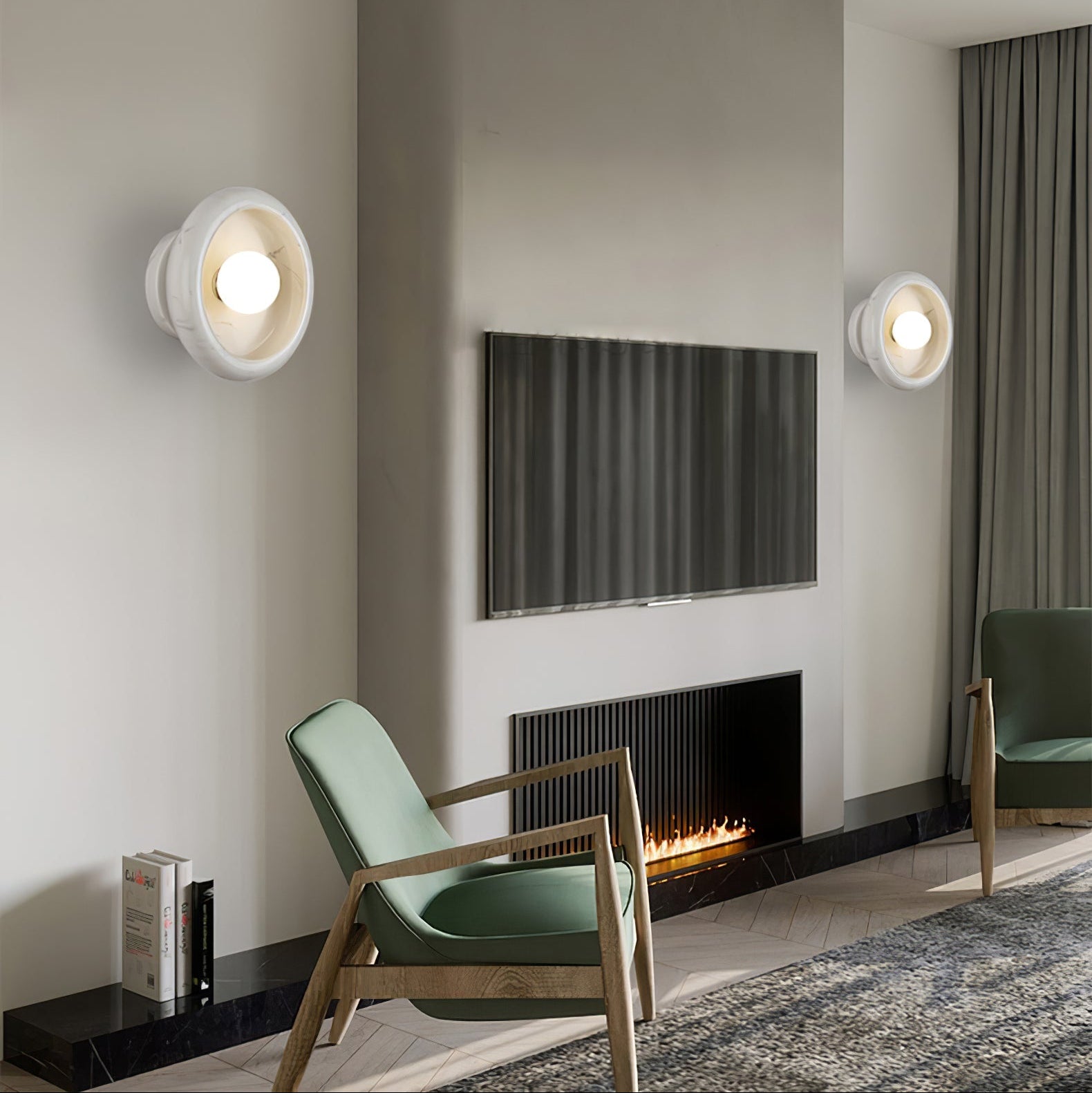 RoyaleGlow Eclipse Natural Alabaster Wall Sconce - Modern LED Lighting