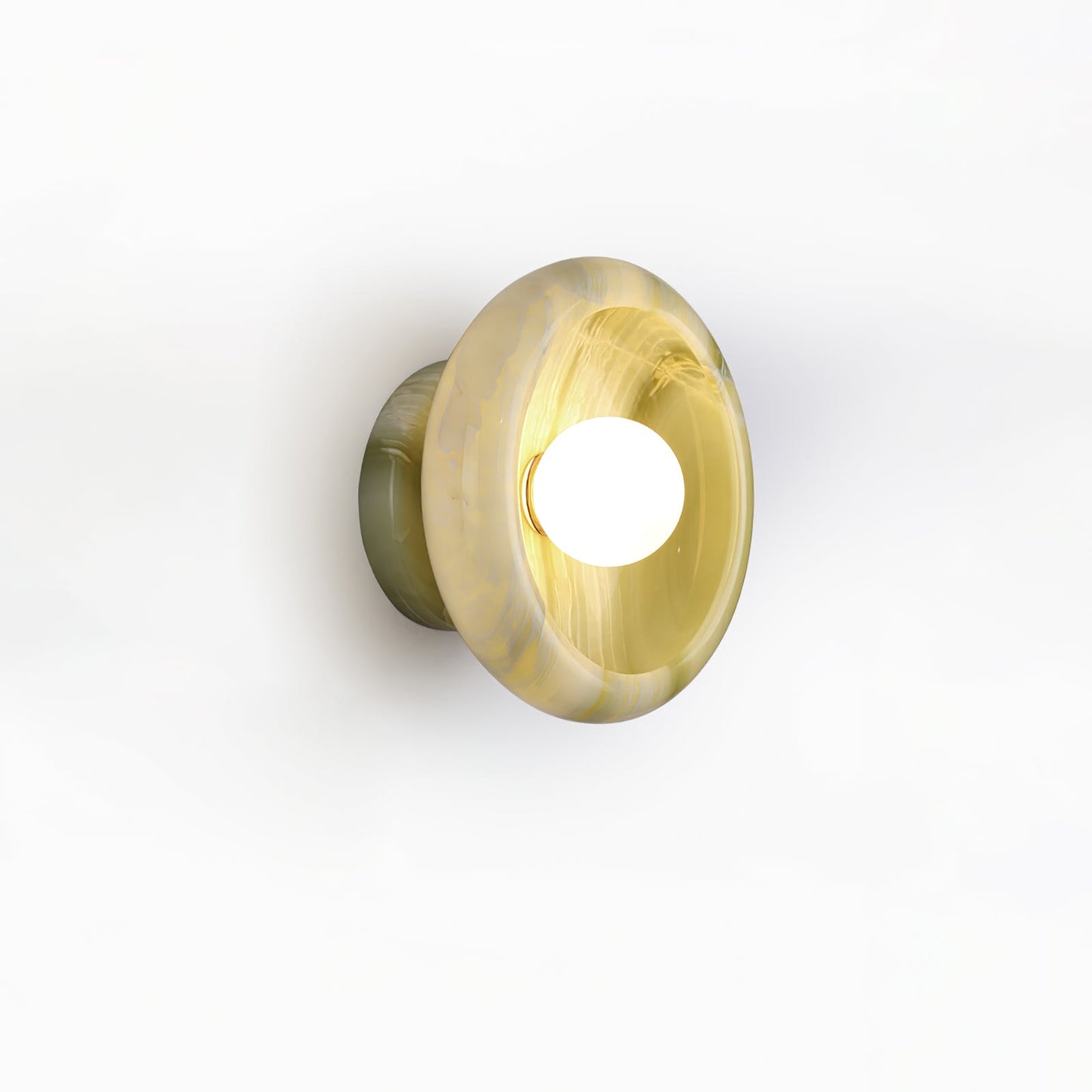 RoyaleGlow Eclipse Natural Alabaster Wall Sconce - Modern LED Lighting