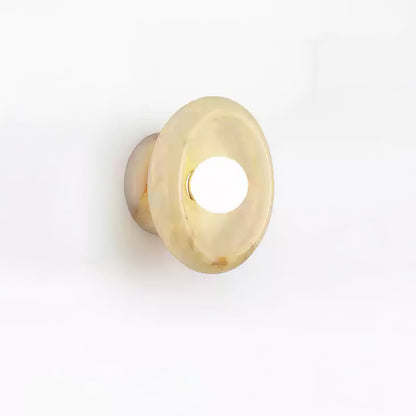 RoyaleGlow Eclipse Natural Alabaster Wall Sconce - Modern LED Lighting