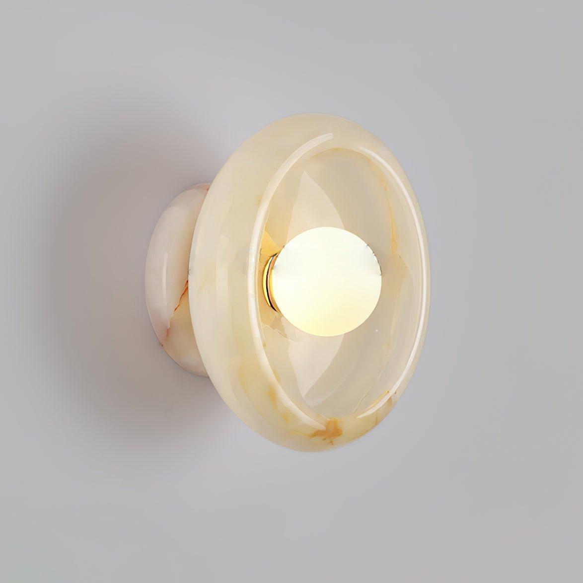 RoyaleGlow Eclipse Natural Alabaster Wall Sconce - Modern LED Lighting