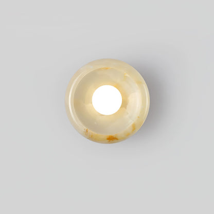 RoyaleGlow Eclipse Natural Alabaster Wall Sconce - Modern LED Lighting