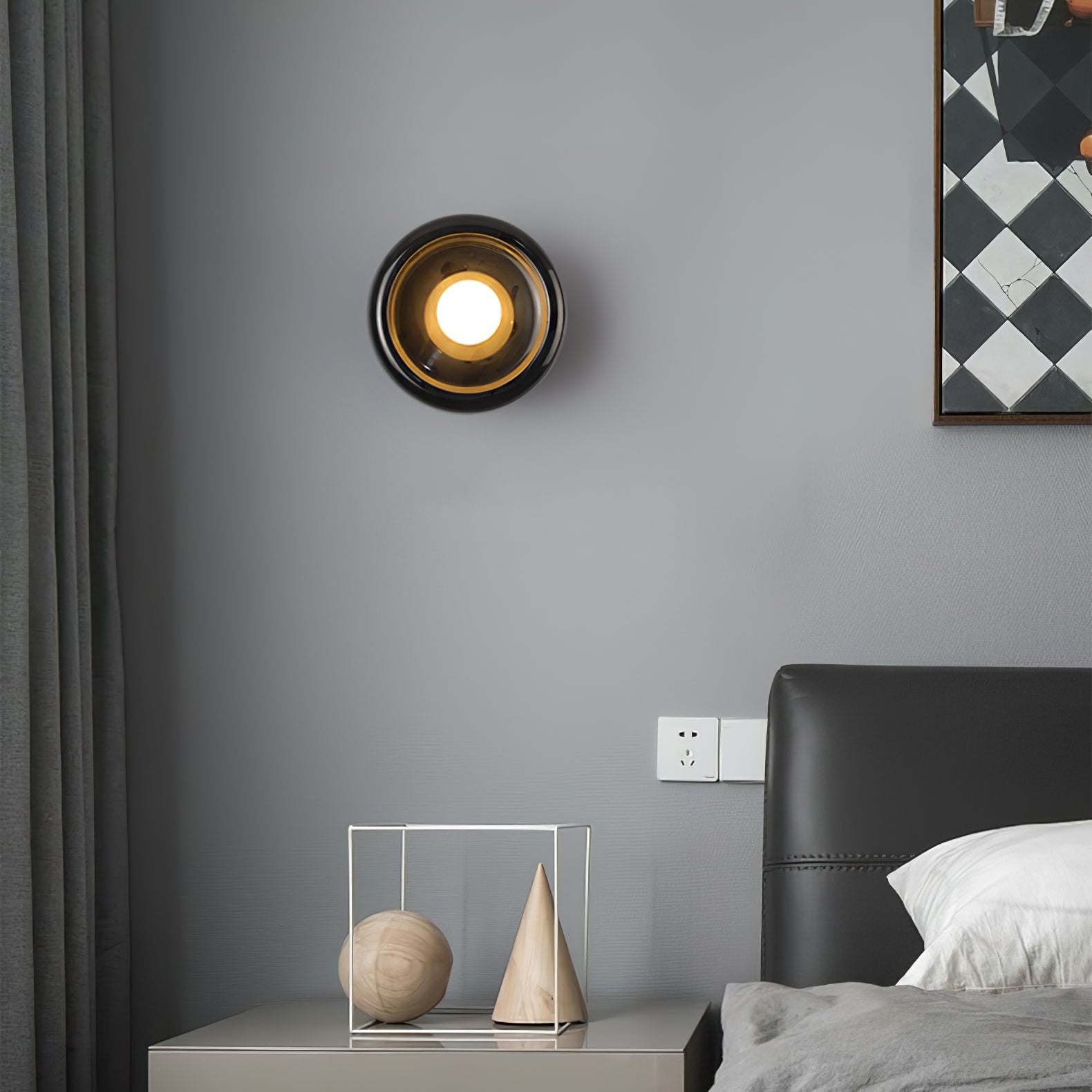 RoyaleGlow Eclipse Natural Alabaster Wall Sconce - Modern LED Lighting
