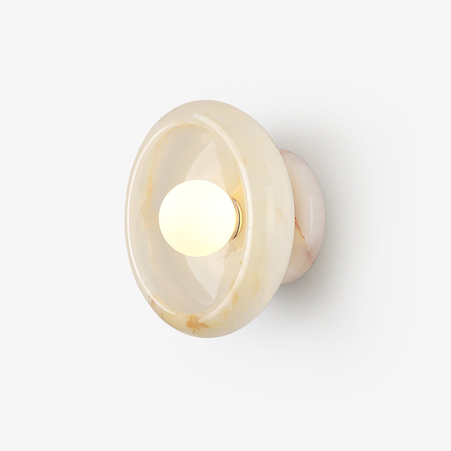 RoyaleGlow Eclipse Natural Alabaster Wall Sconce - Modern LED Lighting