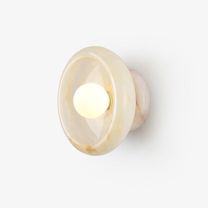 RoyaleGlow Eclipse Natural Alabaster Wall Sconce - Modern LED Lighting