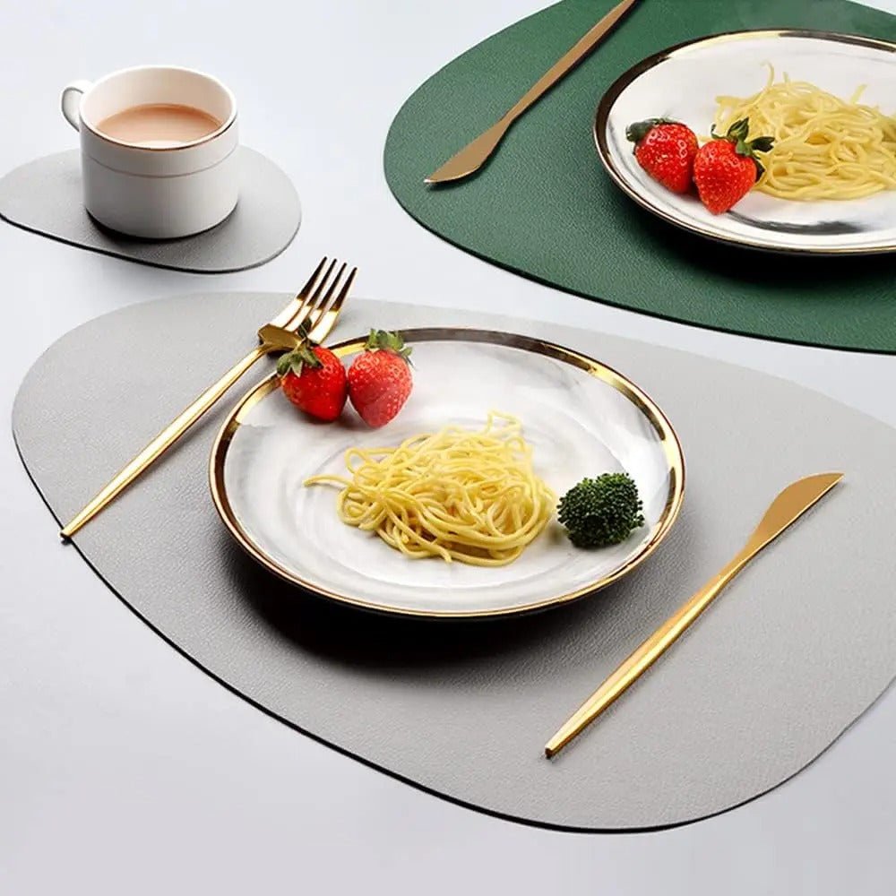Ecological Leather Dual-Sided Placemats Set - Waterproof and Oil-Proof 2