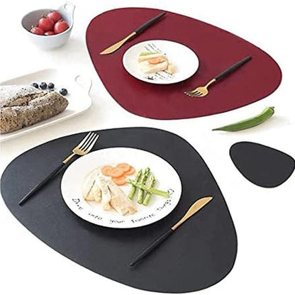 Ecological Leather Dual-Sided Placemats Set - Waterproof and Oil-Proof 3