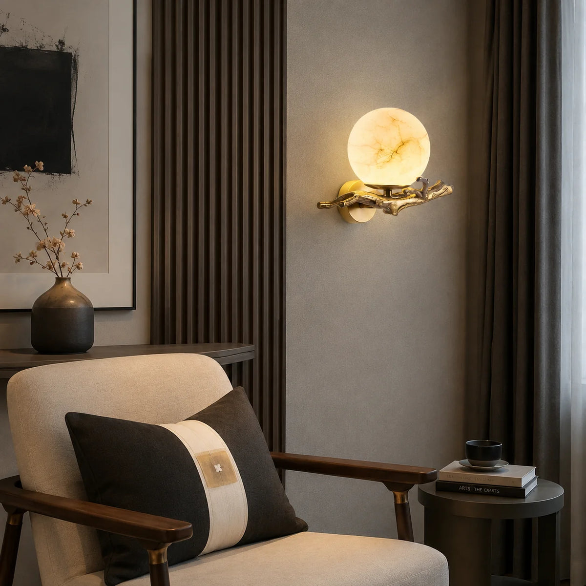 Elarvune Alabaster Branch Wall Lamp 1
