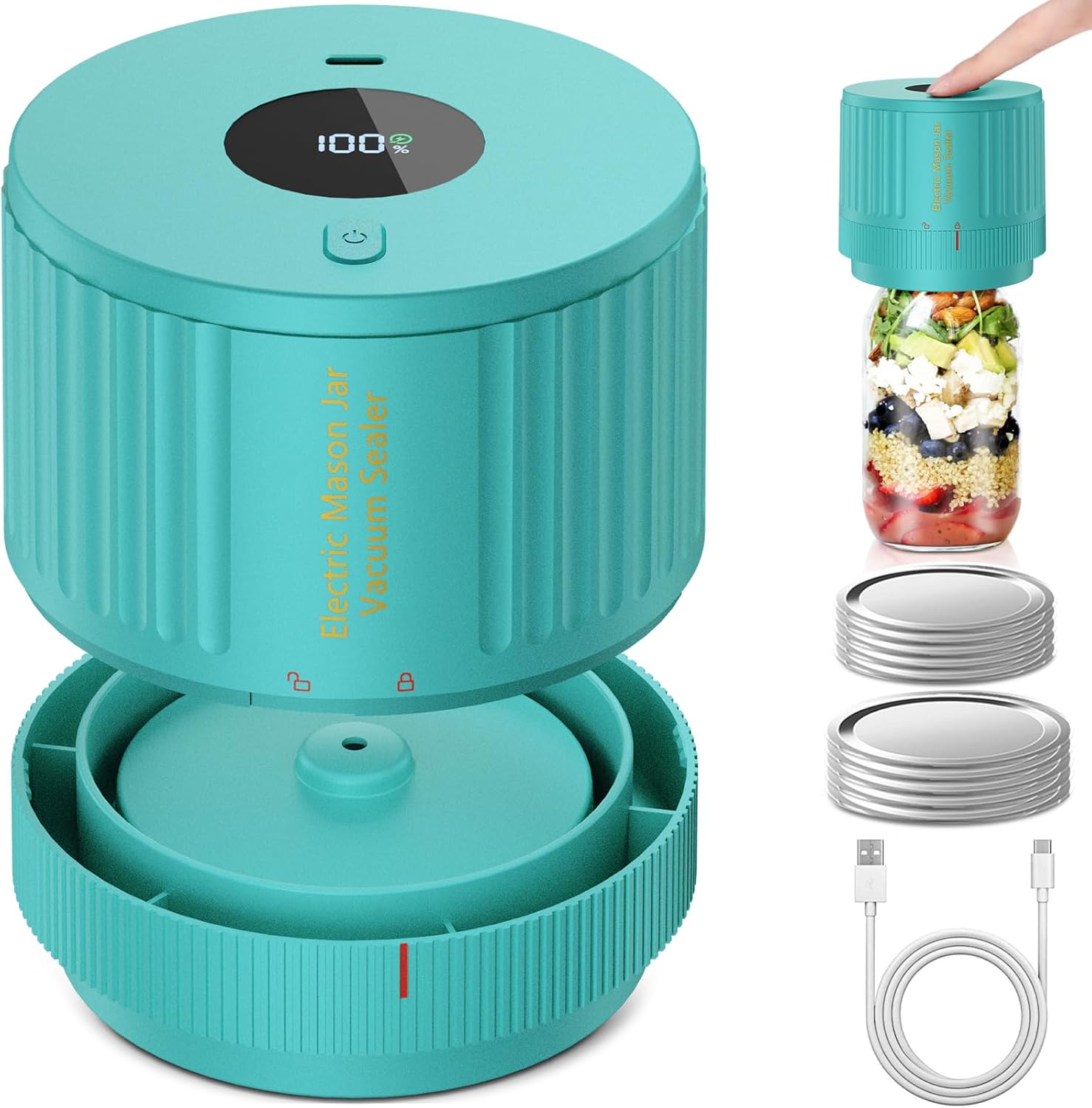 Electric Mason Jar Vacuum Sealer Kit - Keep Freshness Fast!
