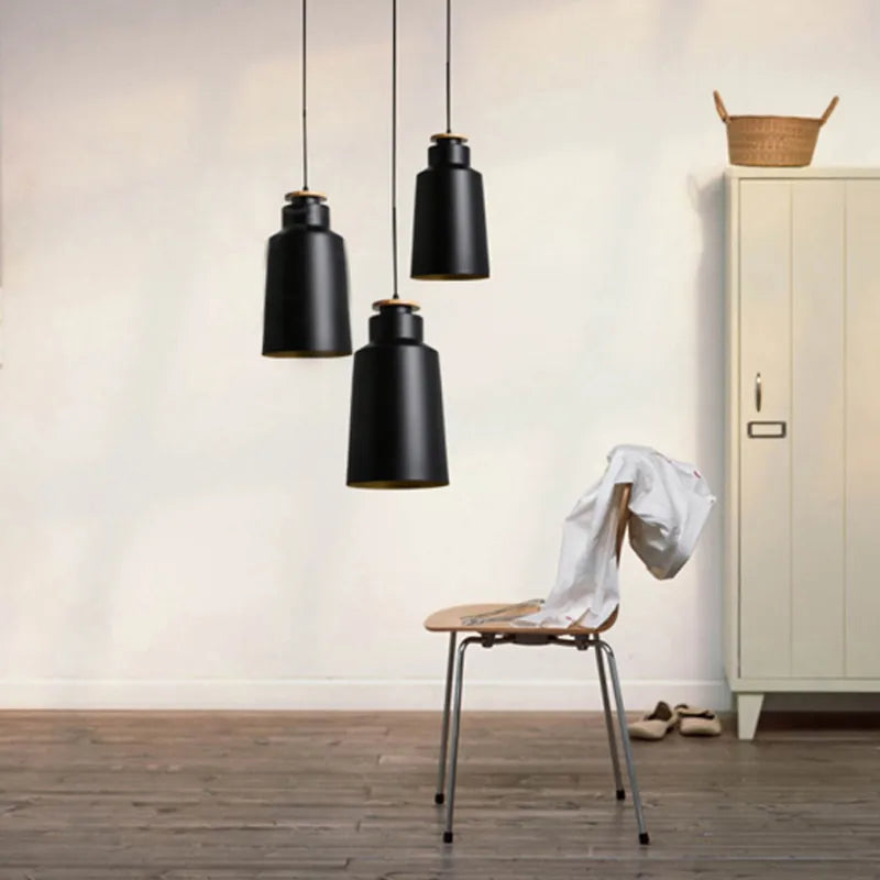 RoyaleGlow Modern Farmhouse Metal & Wood Pendant Light - Kitchen Island Lighting