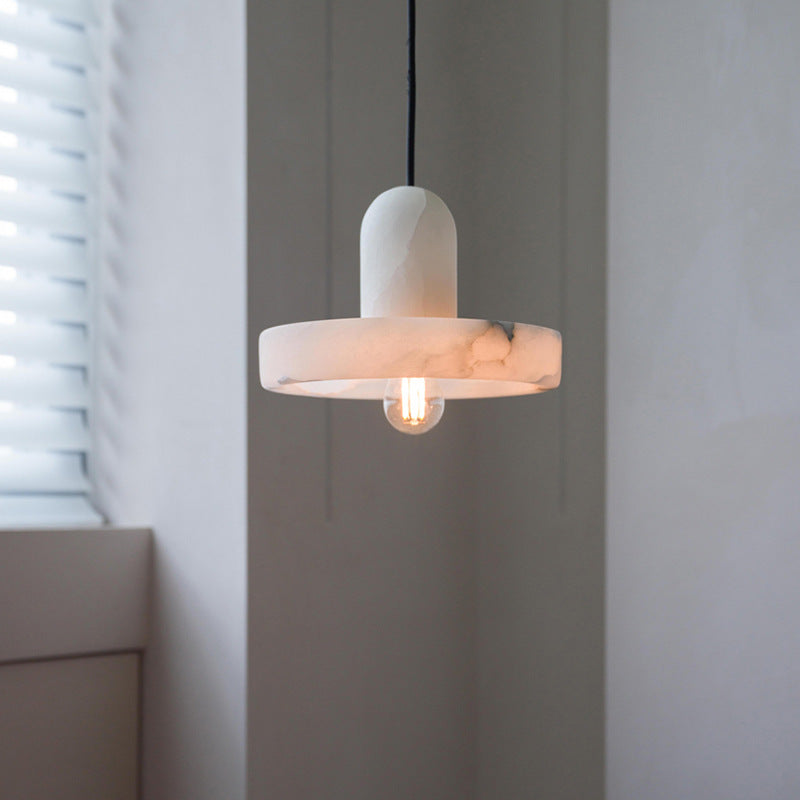 Royelux Marble Dining Pendant Light-Modern Minimalist White Stone Fixture