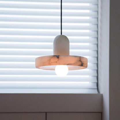 Royelux Marble Dining Pendant Light-Modern Minimalist White Stone Fixture