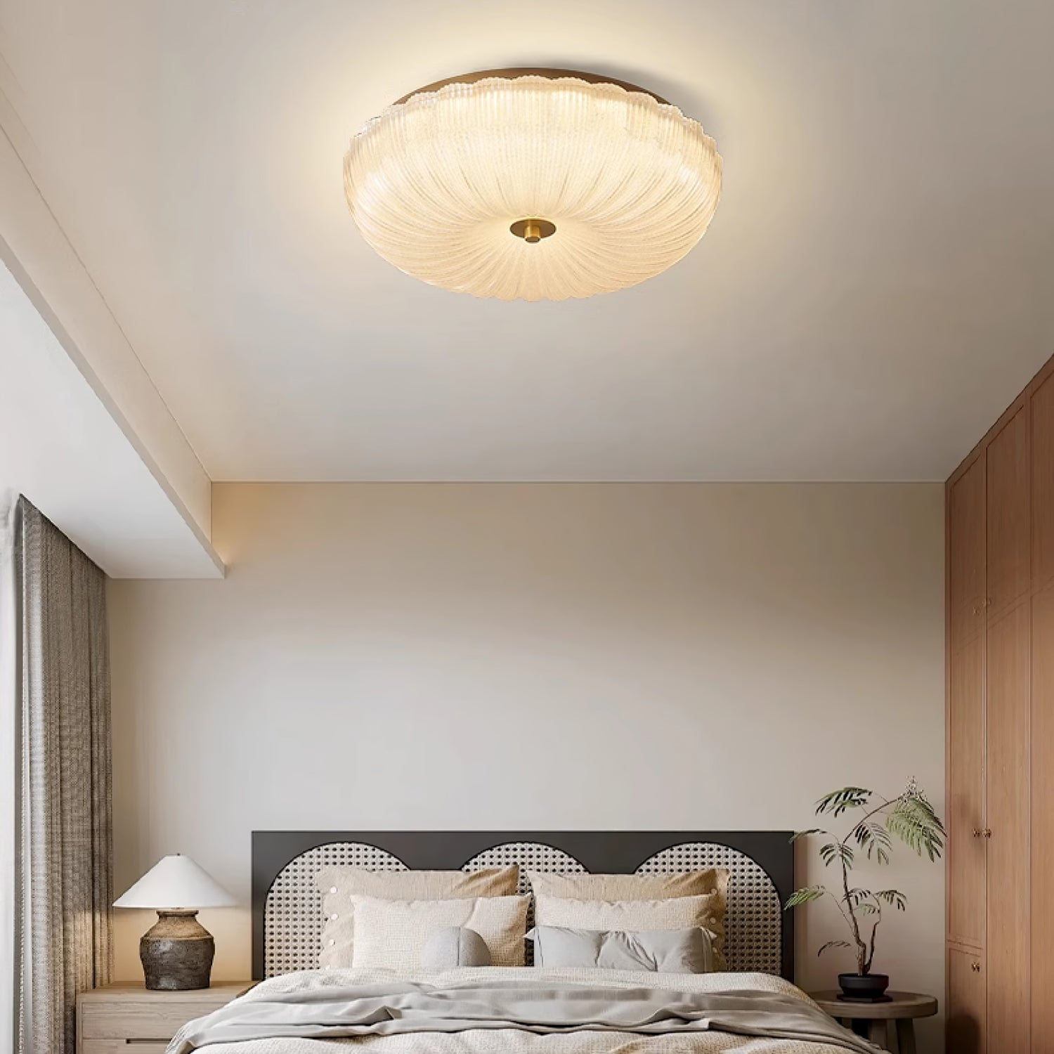 Elegant Ceiling Light Frosted Glass Dimmable Gold Finish 2