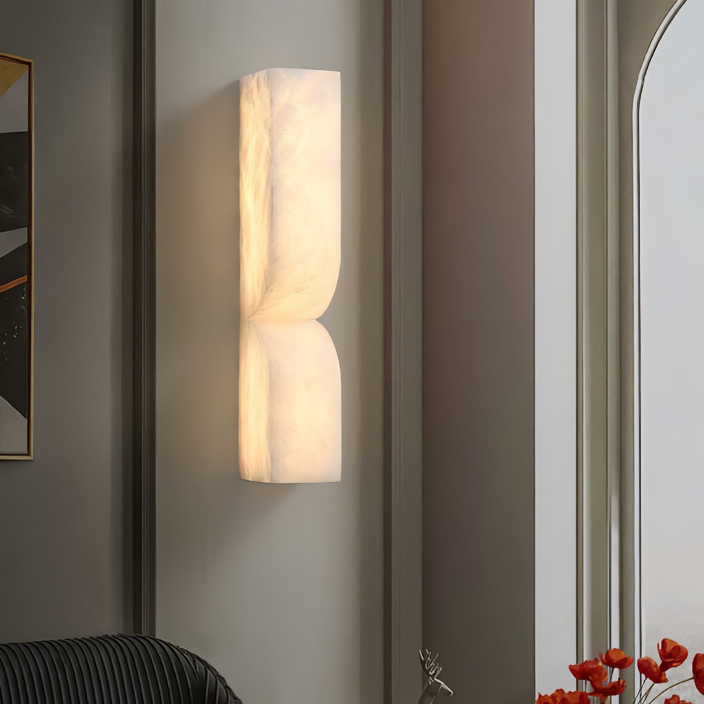 Elegant Dimmable Wall Sconce in Alabaster Finish 6