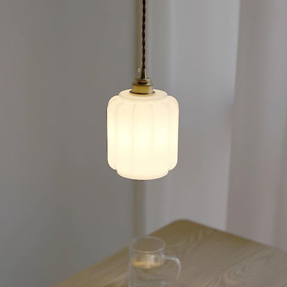 Elegant Glass Pendant Light with Brass Finish for Kitchen Lighting 3