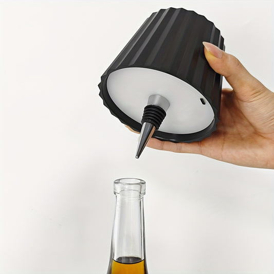 Striped Wireless Bottle Lamp - Black
