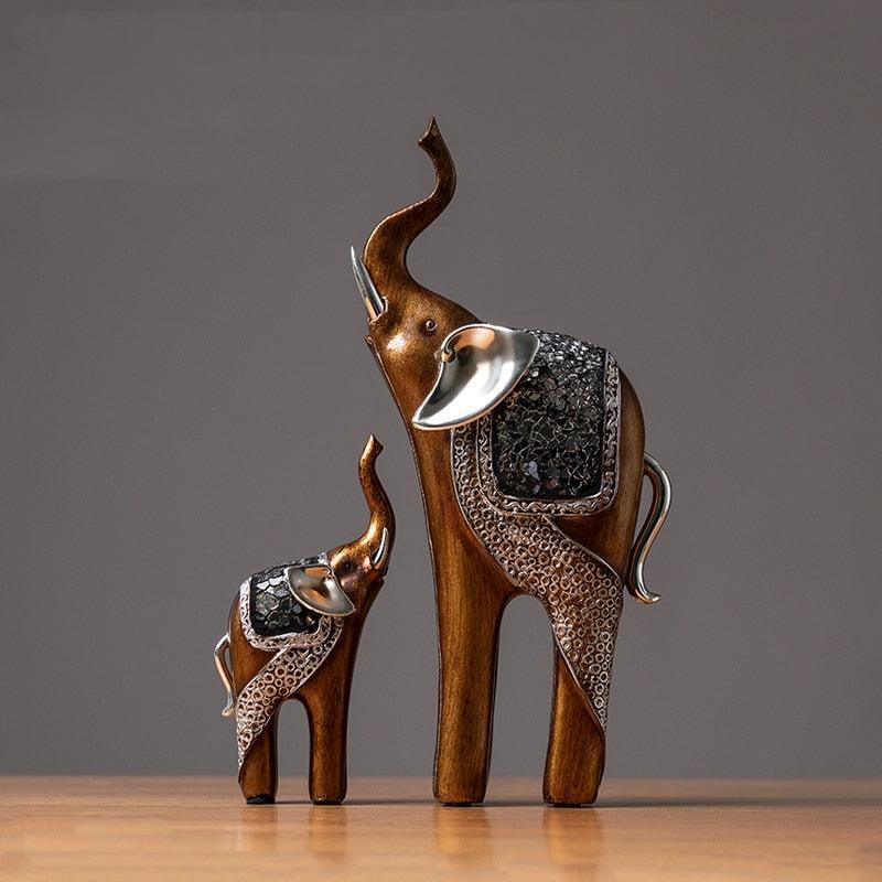 RoyaleGlow Elephant Love Statue, Feng Shui Lucky Elephant Figurine for Home Decor-Royale Basic