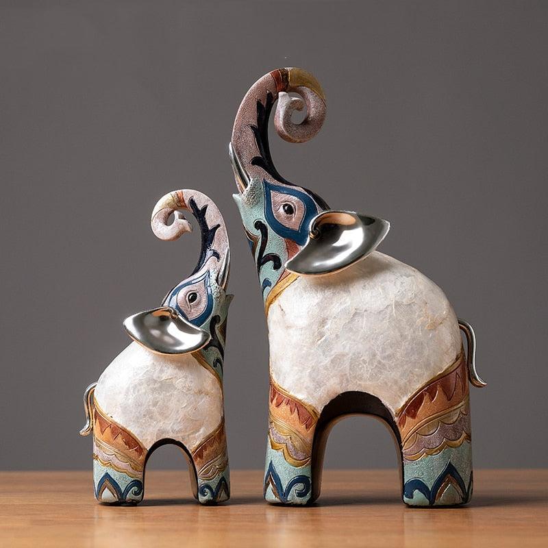 RoyaleGlow Elephant Love Statue, Feng Shui Lucky Elephant Figurine for Home Decor-Royale Basic