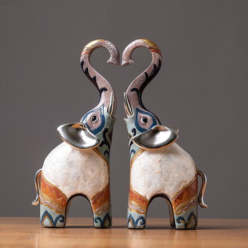 RoyaleGlow Elephant Love Statue, Feng Shui Lucky Elephant Figurine for Home Decor-Royale Basic