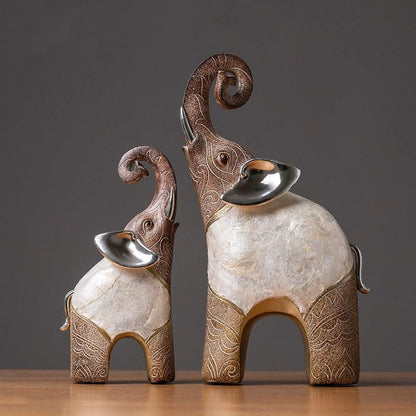 RoyaleGlow Elephant Love Statue, Feng Shui Lucky Elephant Figurine for Home Decor-Royale Basic