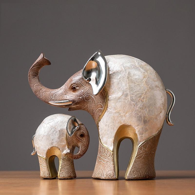 RoyaleGlow Elephant Love Statue, Feng Shui Lucky Elephant Figurine for Home Decor-Royale Basic