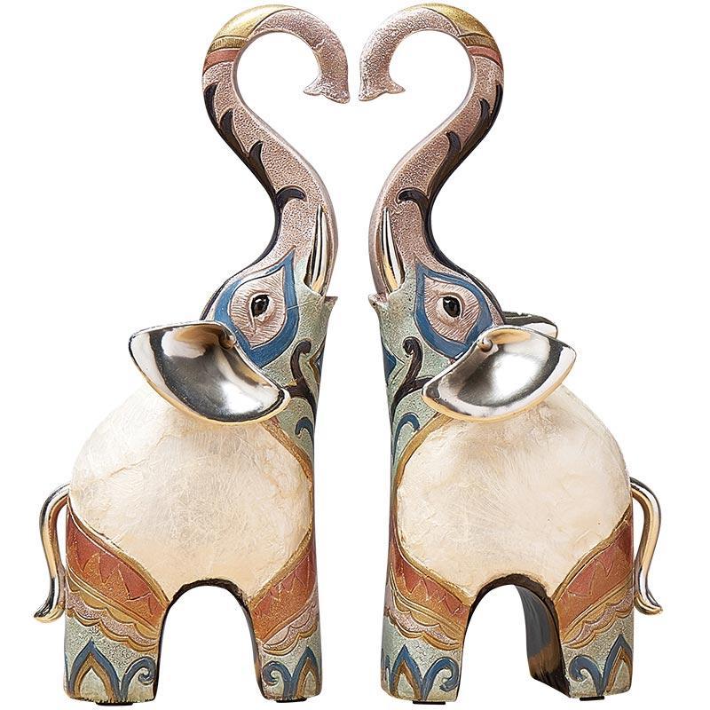 RoyaleGlow Elephant Love Statue, Feng Shui Lucky Elephant Figurine for Home Decor-Royale Basic