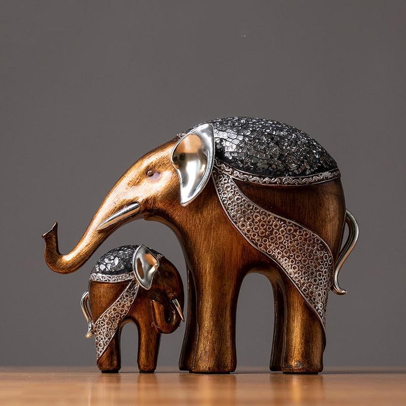 RoyaleGlow Elephant Love Statue, Feng Shui Lucky Elephant Figurine for Home Decor-Royale Basic