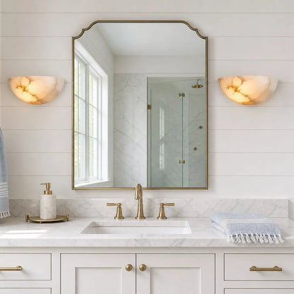 Elise Modern Alabaster Half-Moon Wall Sconce 2