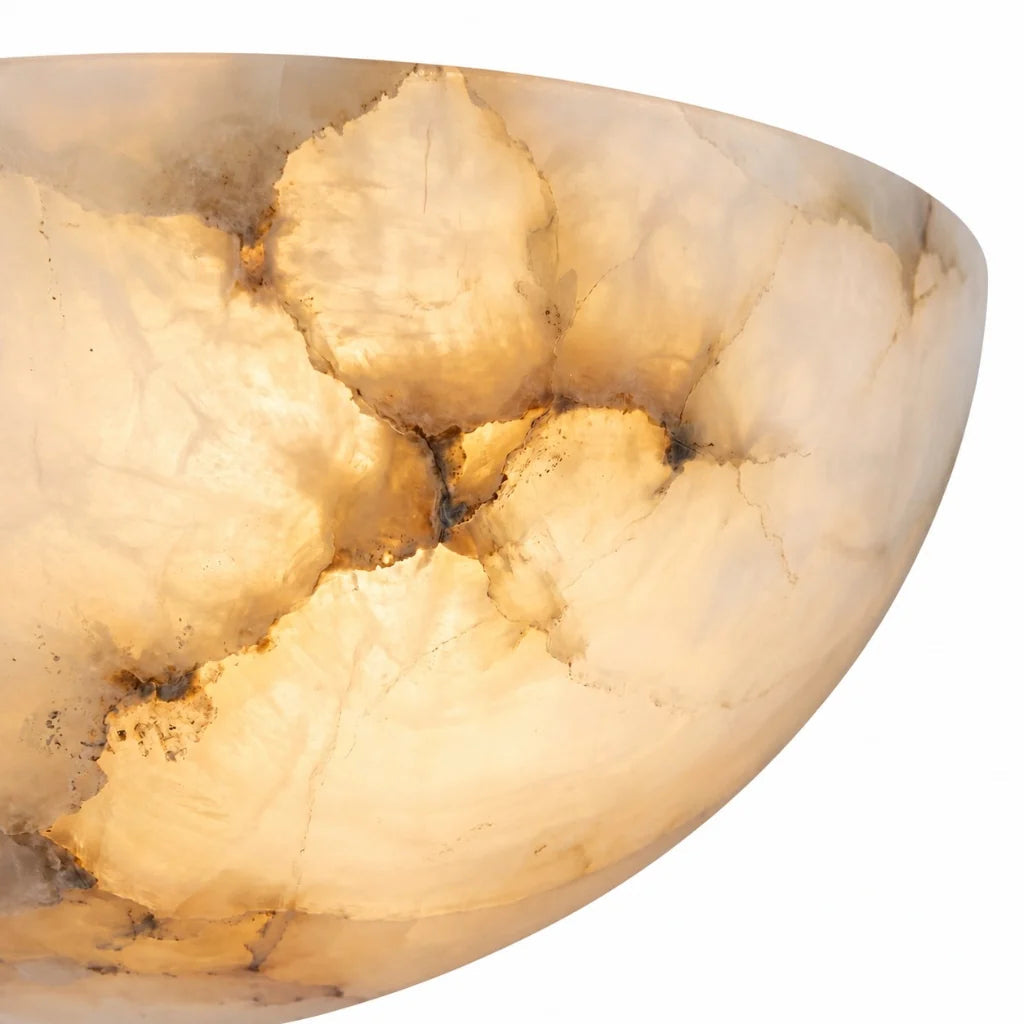 Elise Modern Alabaster Half-Moon Wall Sconce 6