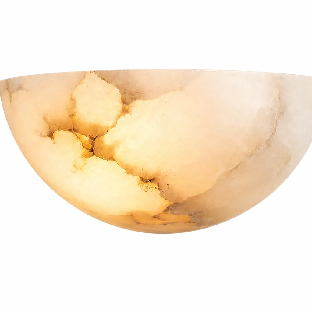 Elise Modern Alabaster Half-Moon Wall Sconce 7